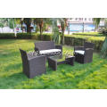 Dodrefn rattan alwminiwm soffa 4 pcs lliw brown